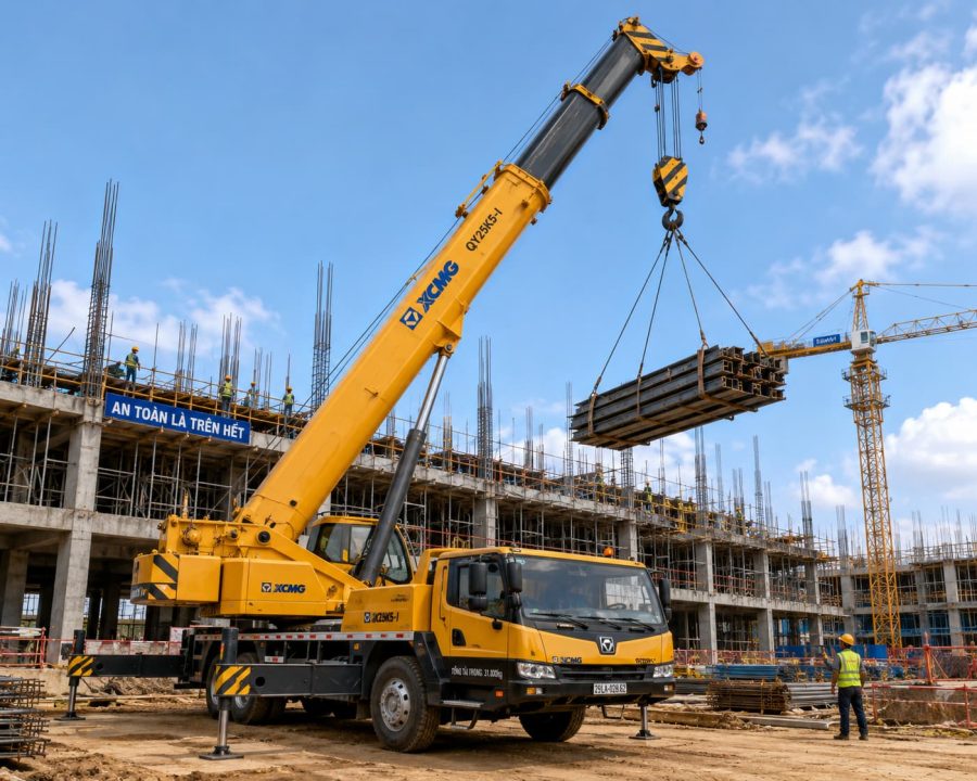 Dịch vụ Xe Cẩu Long An Giá Rẻ, Xe Cẩu Tự Hành, Cẩu Kato, Chân Nhện