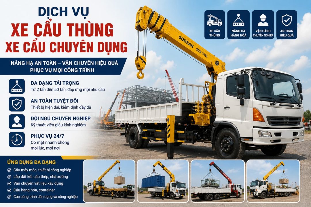 Cho Thuê Xe Cẩu Điều Xe Nhanh, An Toàn, Chi Phí Hợp Lý